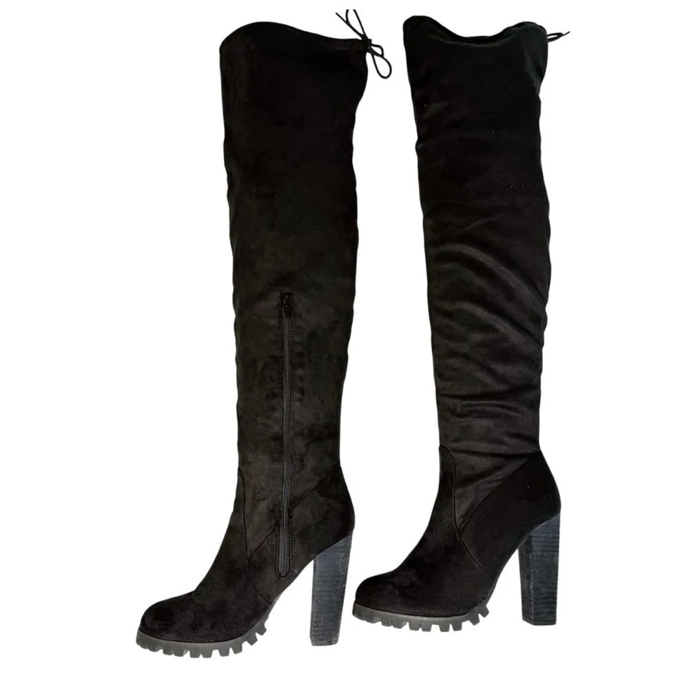 Women's Charlotte Russe Black Over the Knee Boots Size 9